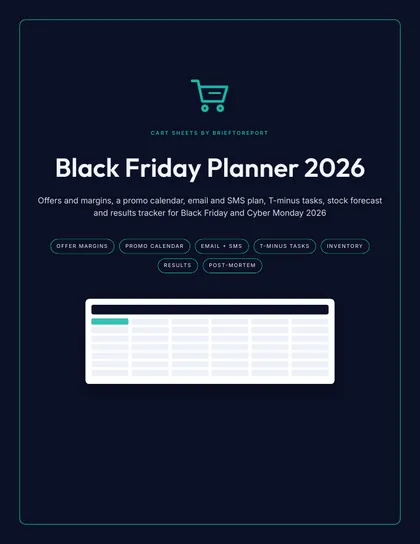 Cover of the Black Friday and Cyber Monday 2026 Planner