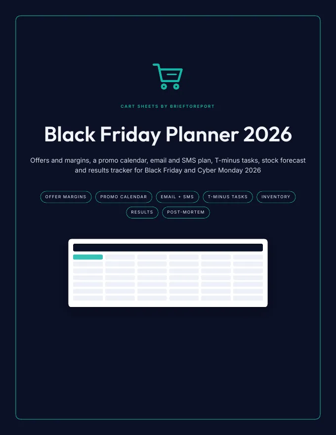 Cover of the Black Friday and Cyber Monday 2026 Planner